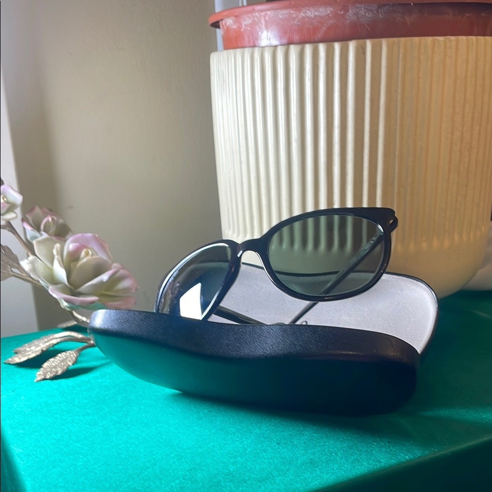 Vintage 1980’s Ray-Ban Bausch & Lomb Black Sunglasses with Case. France Nylon